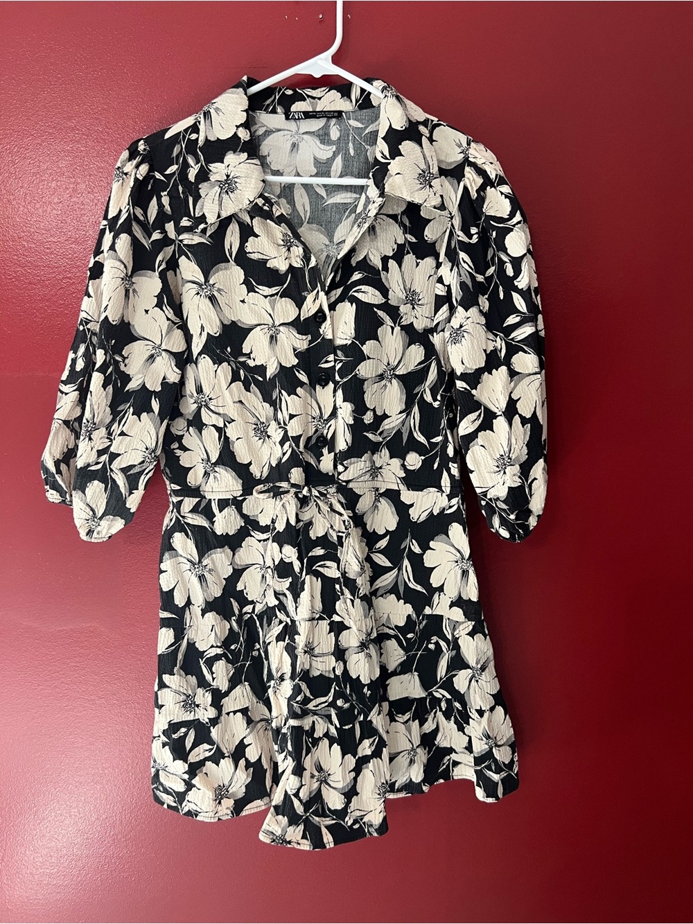 ZARA Floral Tiered Mini Dress